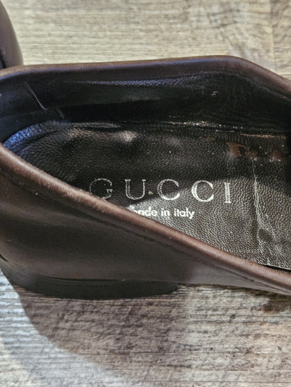Vintage GUCCI Horsebit Chocolate Brown Loafer Men Size 9 - Picture 5 of 6